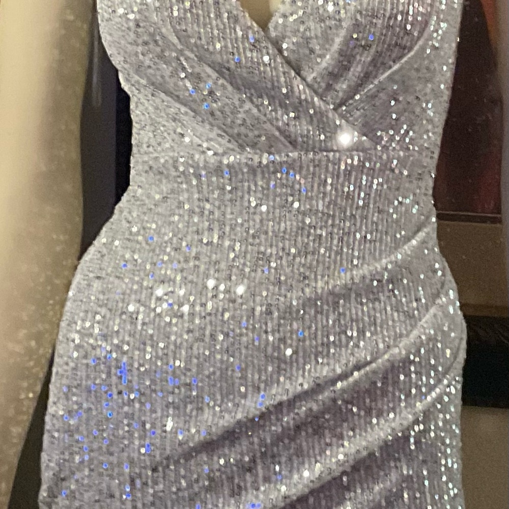 Windsor Silver Sequin Mini Dress